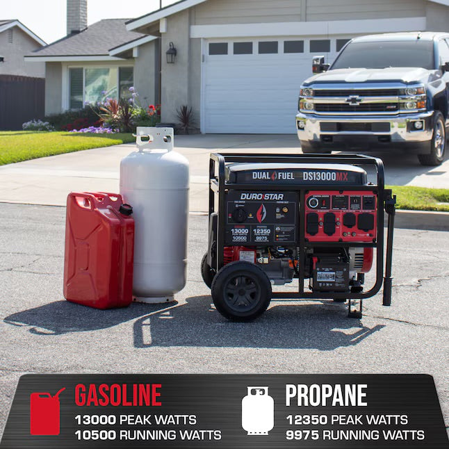 DuroStar 13000 / 10500 -Watt Dual fuel Portable Generator