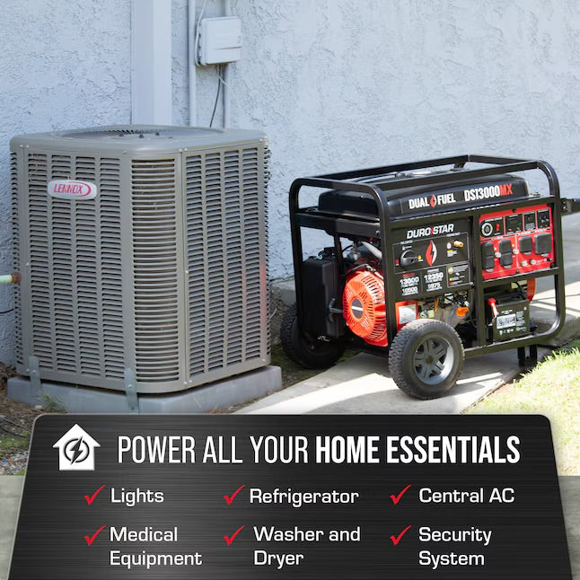 DuroStar 13000 / 10500 -Watt Dual fuel Portable Generator