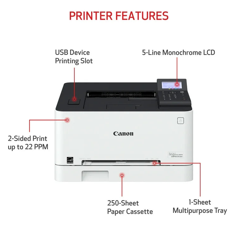 Canon imageCLASS LBP632Cdw - Impresora Láser Inalámbrica, Dúplex