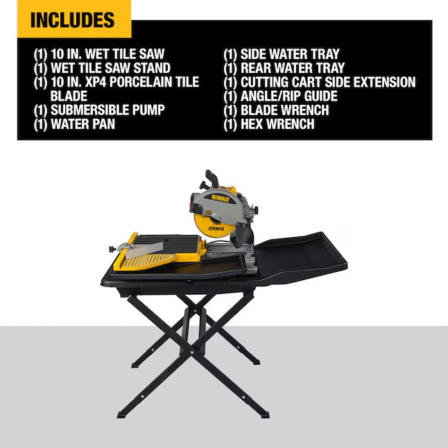 DEWALT 15 -Amp 10-in -Blade Wet Bridge Sliding Table Tile Saw with Stand