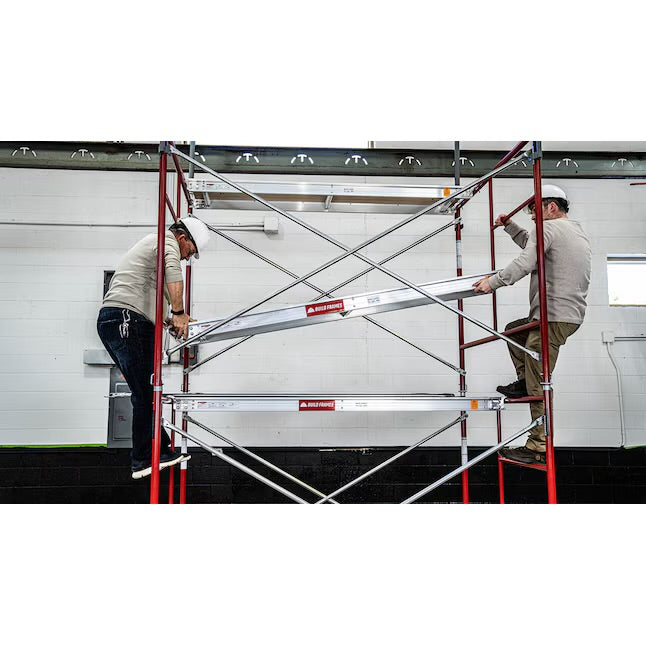Build Frames 4-Tier Scaffold Set Steel 20-ft H x 5.14-ft L 9800-lb Capacity Scaffold Frame