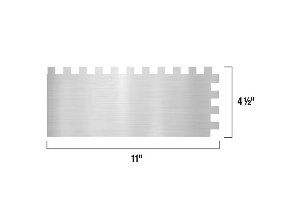 Llana para pisos de acero inoxidable con ranuras cuadradas y agarre cómodo de 1/2 pulg. x 1/2 pulg. x 1/2 pulg.