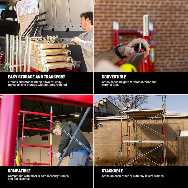 Build Frames Exterior/Interior B-Size Masonry Frames SCAFFLEX Steel 5-ft H x 1.57-ft L 2700-lb Capacity Scaffold Frame