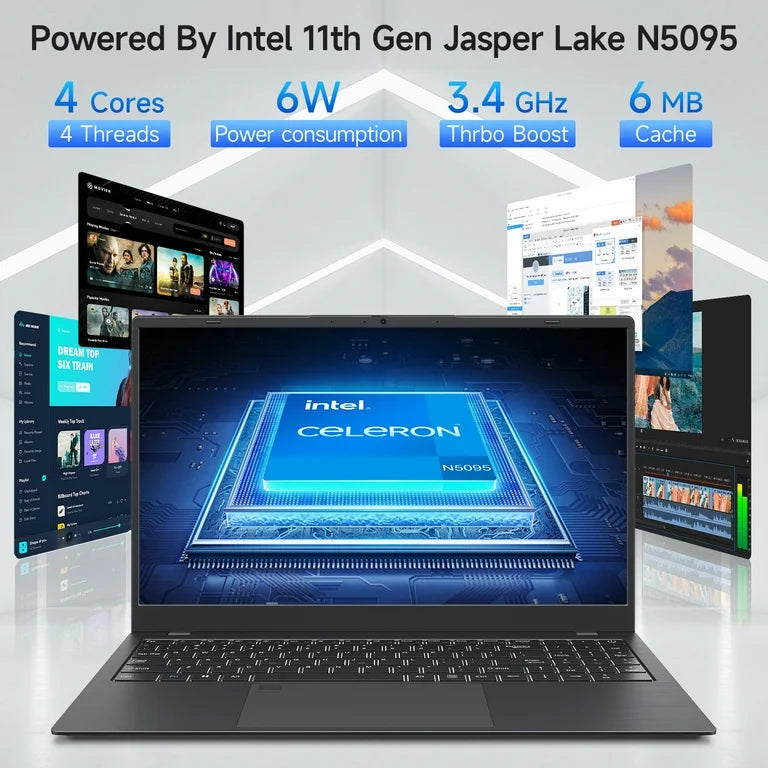 15.6-inch Business Laptop, PCP N5095, 16GB RAM, 1TB SSD, Storage, Windows 11