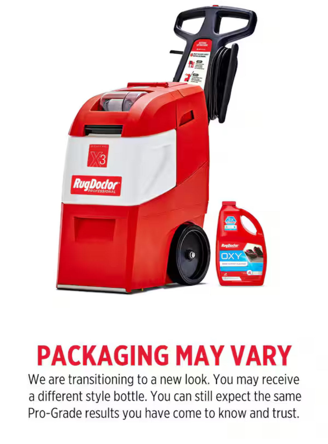 Mighty Pro X3 Commercial Upright Carpet Cleaner with Large Red Pro Pack