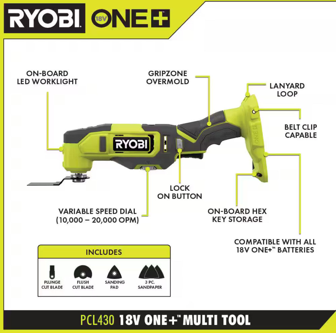 ONE+ 18V Cordless Oscillating Multi-Tool (Tool Only)