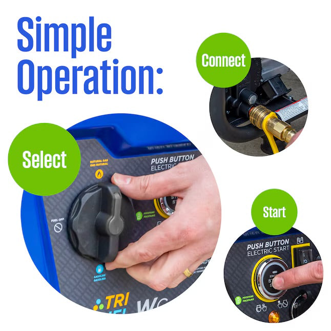 Westinghouse WGen10500TFc Remote Electric Start 13000 / 10500 -Watt Tri fuel Portable Generator