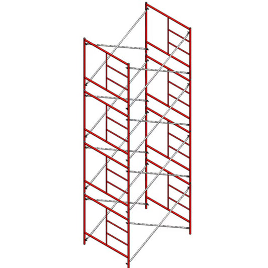 Build Frames 4-Tier Scaffold Set Steel 20-ft H x 5.14-ft L 9800-lb Capacity Scaffold Frame