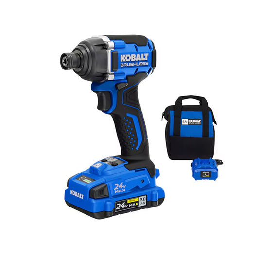 Kobalt 24-volt 1/4-in Brushless Cordless Impact Driver (Battery Included and Charger Included and Soft Bag included)